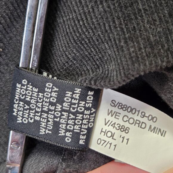 Banana Republic Skirt Womens 6 Gray Corduroy Stretch Button Pockets Zipper Back - Picture 8 of 8